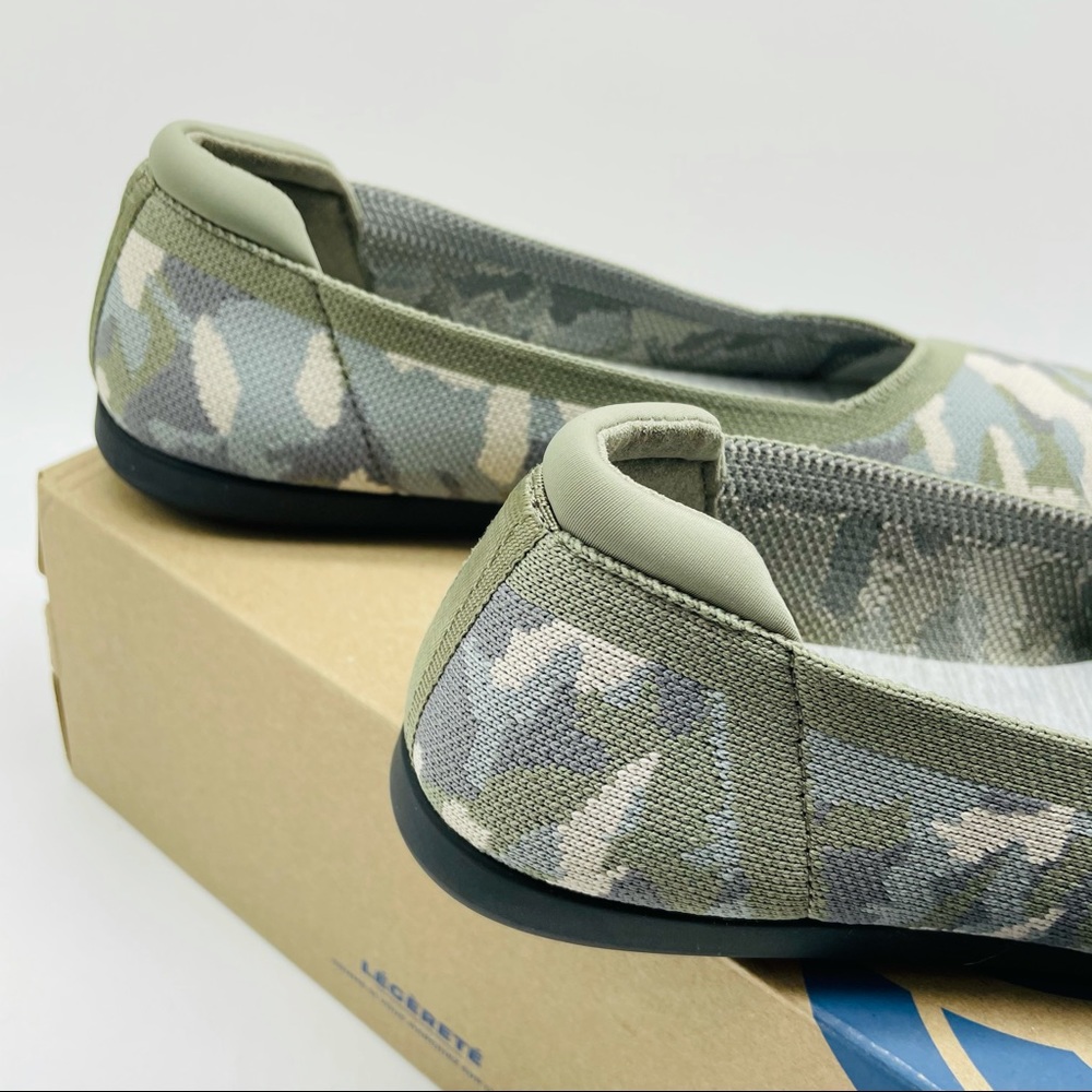 Women's Camo Slip-On Ballet Flats - Olive - Picture 2 of 15